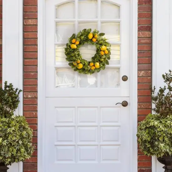Glitzhome&reg; 22'' Lemon Wreath {5}