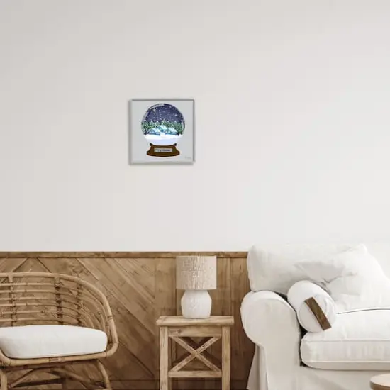 Stupell Industries Merry Christmas Winter Snow Globe Framed Giclee Art Gold {3}