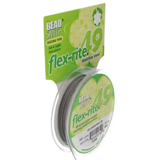 The Beadsmith&reg; Flex-rite&reg; 0.018" Clear 49 Strand Wire, 30ft. {3}