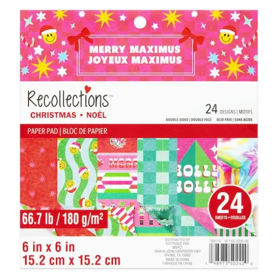 6" x 6" Merry Maximus Double-Sided Paper Pad, 24 Sheets by Recollections&trade; {1}