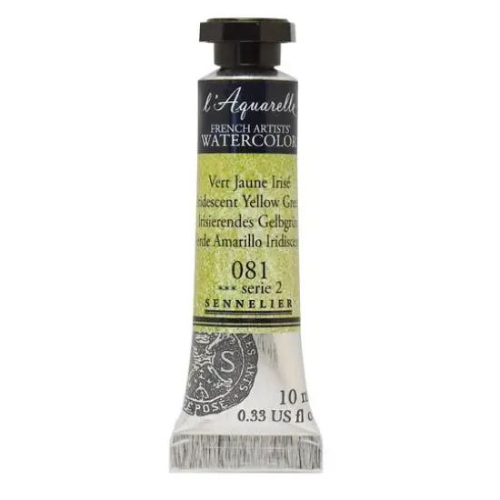 Sennelier French Artists' Watercolor, 10mL 081 Iridescent Yellow Green {1}