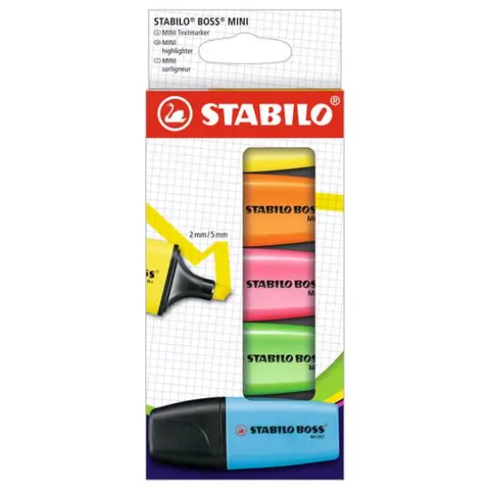 STABILO&reg; BOSS&reg; 5 Color Mini Highlighter Wallet Set {1}