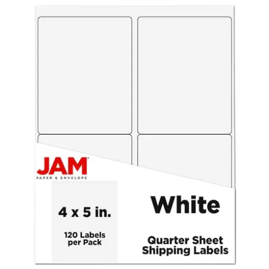 JAM Paper Extra Large Shipping Address Label Stickers White {1}