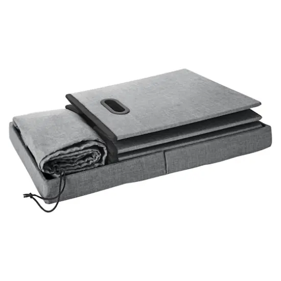 Simplify Gray Collapsible Flip Top Hamper Ottoman {8}