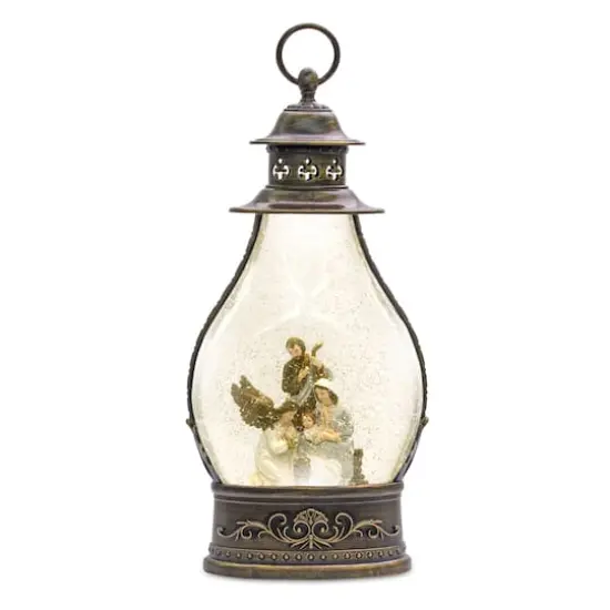 15.5" LED Holy Family Snow Globe Lantern {1}