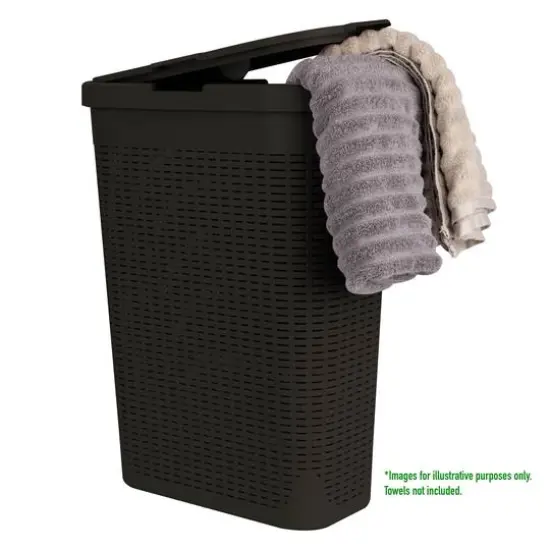 Mind Reader 23.5'' Slim Laundry Hamper with Cutout Handles Brown {8}