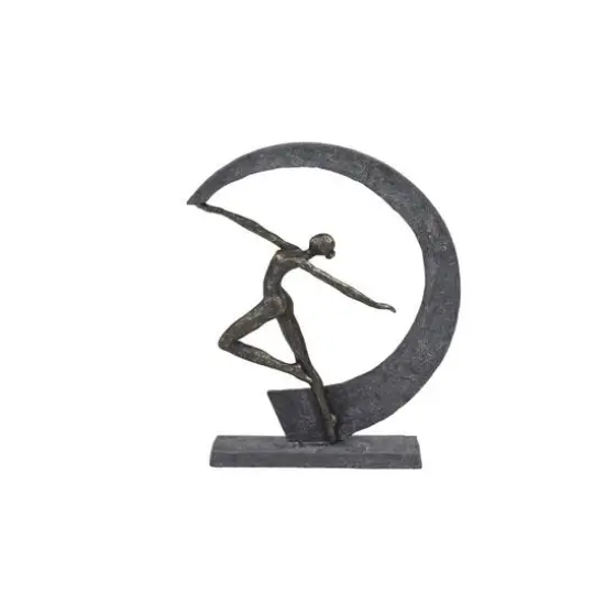 Grey Resin Modern Sculpture, Dancer 15" x 12" x 3" {1}