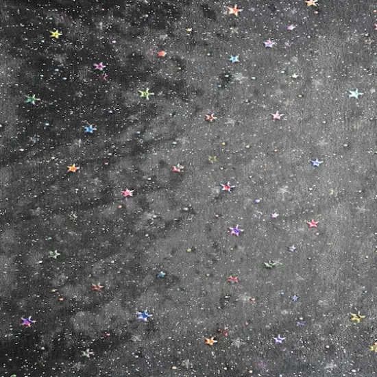 Feldman Black Hologram Star Polyester Fabric {4}