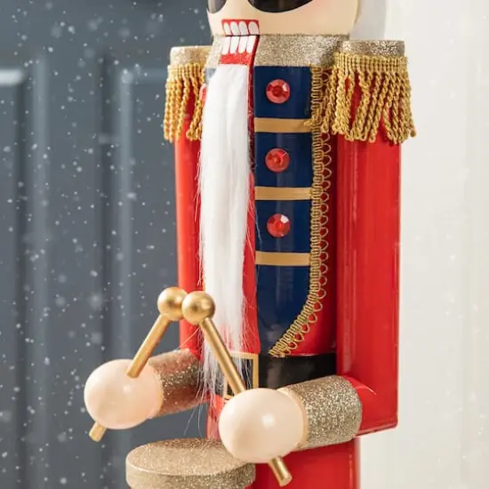 Glitzhome&reg; 42" Wooden Christmas Soldier Nutcracker {4}