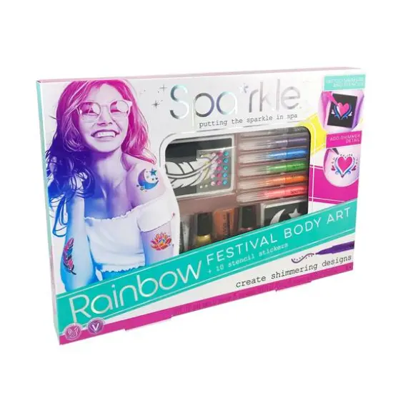 Bright Stripes Spa*rkle Rainbow Festival Body Art Set {4}