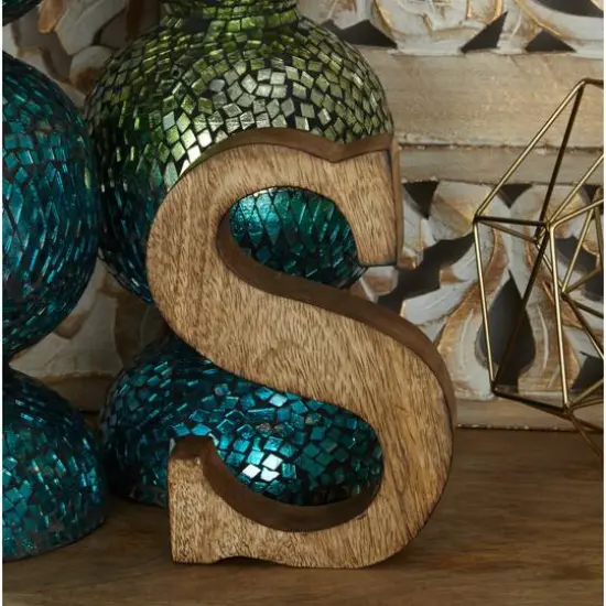 8" Brown Mango Wood Letter Set, 6ct. {15}