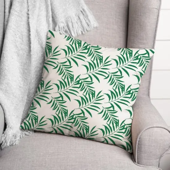 Palms Throw Pillow Green {3}