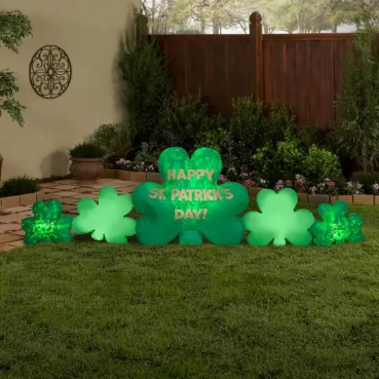 10ft. Airblown&reg; Inflatable Projection Kaleidoscope St. Patrick's Day Cluster of Clovers Collection Scene {3}