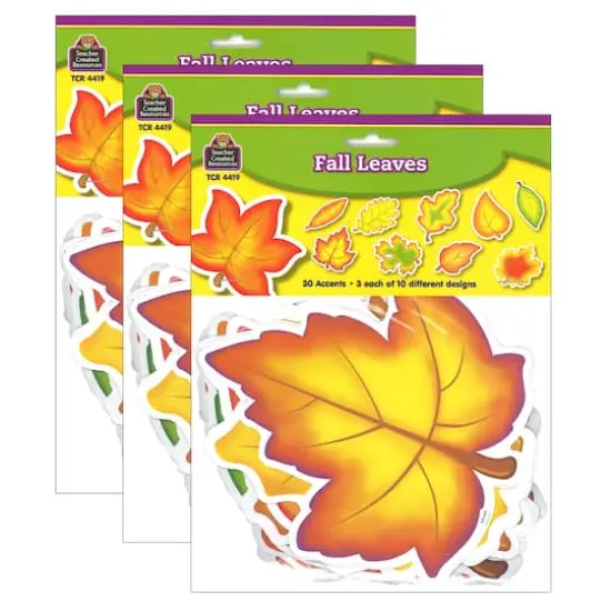Teacher Created Resources® Fall Leaves Accents, 3 Packs of 30 {1}