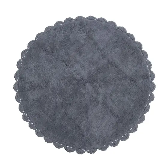 Hello Honey&reg; Cotton Tufted Rug with Crocheted and Scalloped Trim, Grey {1}