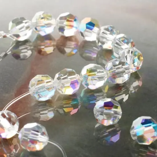 Preciosa Glass Crystal Round Beads, 8mm by Bead Landing&trade; Crystal AB {3}