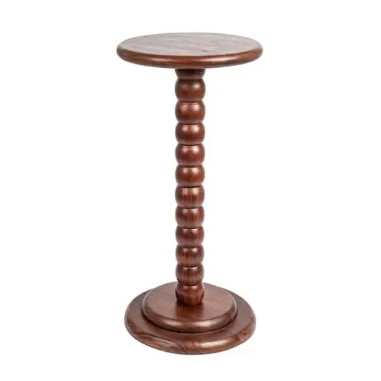 Hello Honey&reg; 25" Stacked Pedestal Cocktail Side Table Dark Chestnut {1}