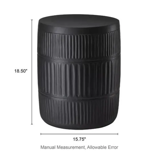 Glitzhome&reg; 18.5" Multi-Functional Textured Garden Stool Black {9}