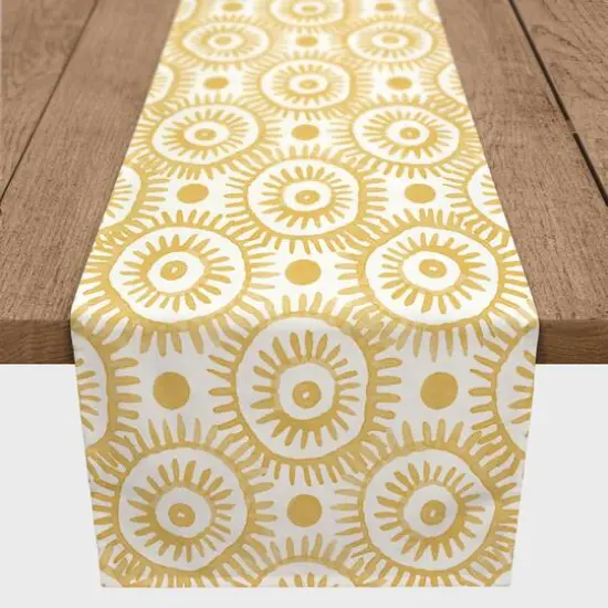 Boho Circles Indoor/Outdoor Table Runner Yellow {3}
