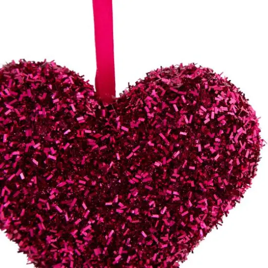 4" Tinsel Shimmering Heart-Shaped Valentine's Day Hanging D&eacute;cor, 12ct. {6}