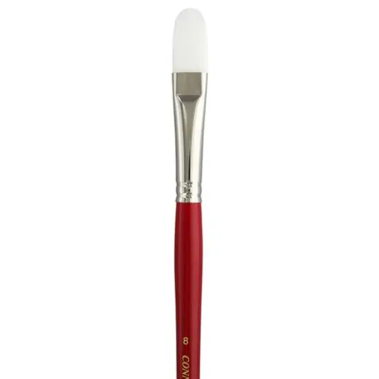 Connoisseur&reg; All Media White Taklon Long Handle Filbert Brush {3}