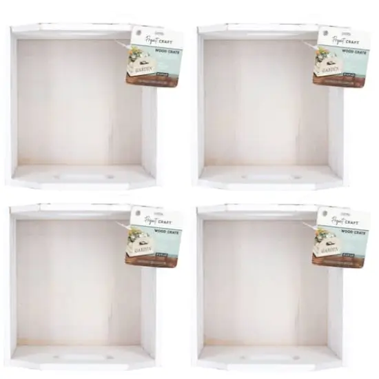 ArtSkills&reg; 7" Medium Rustic Whitewash Crate, 4ct. {1}