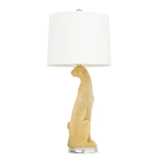 29" Polystone Glam Leopard Table Lamps, 2ct. Gold {5}