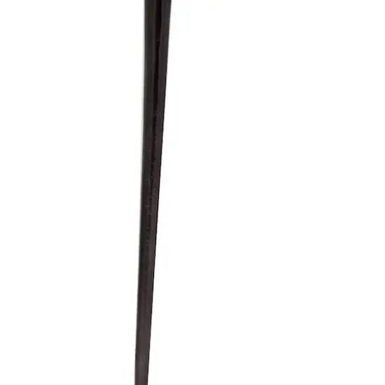 Black Aluminum Abstract Oval Shaped Accent Table with Shaded Glass Top {5}