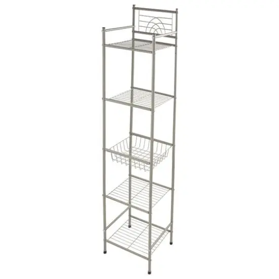 Bath Bliss Satin Nickel Bronze 5-Tier Storage Shelf {1}