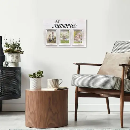  Elegant Designs Whitewash Memories 3 Photo Collage 4" x 6" Picture Frame {5}