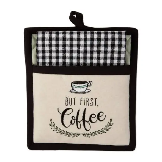 Coffee Time Embroidered Potholder Gift Set {1}