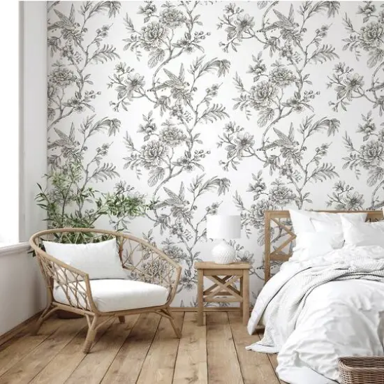 NuWallpaper Charcoal Longwood Peel & Stick Wallpaper {6}
