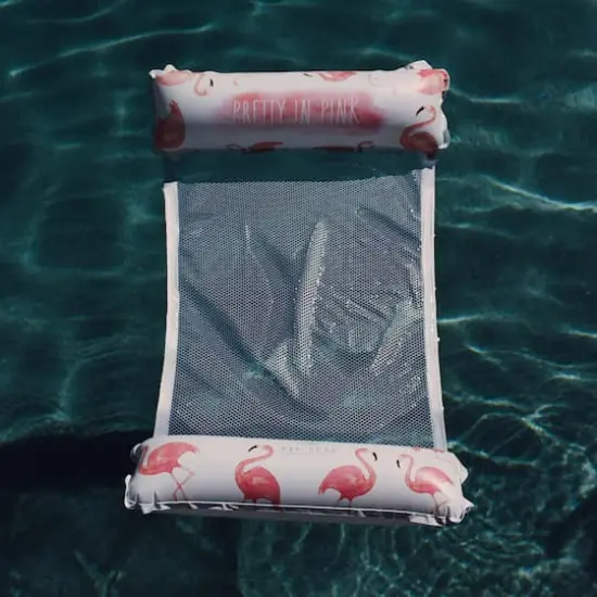 Rae Dunn 4.5ft. Pretty in Pink Flamingo Pattern Hammock Pool Lounger {4}