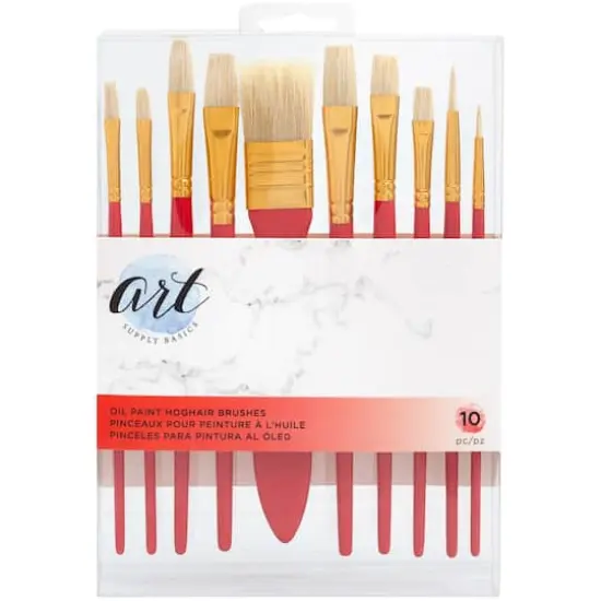 American Crafts&trade; Art Supply Basics Oil Paint Hog Hair Brush Set {1}