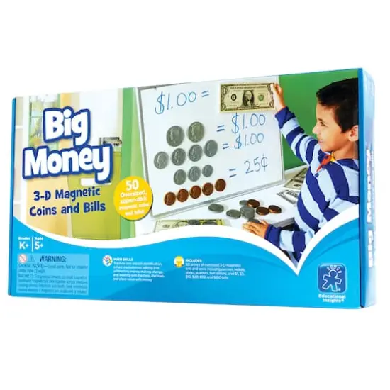 Educational Insights Big Money 3-D Magnetic Coins & Bills {1}