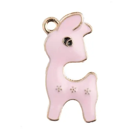 John Bead Sweet & Petite Deer Charms, 8ct. Pink {1}