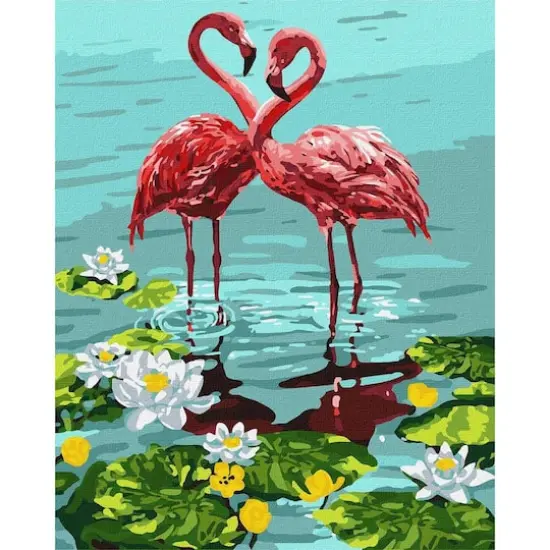 Pair of Flamingos Painting by Numbers Kit {1}