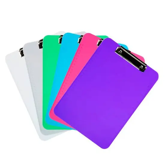 JAM Paper Assorted Colors Letter Size Plastic Clipboards with Metal Clip, 6ct. {1}