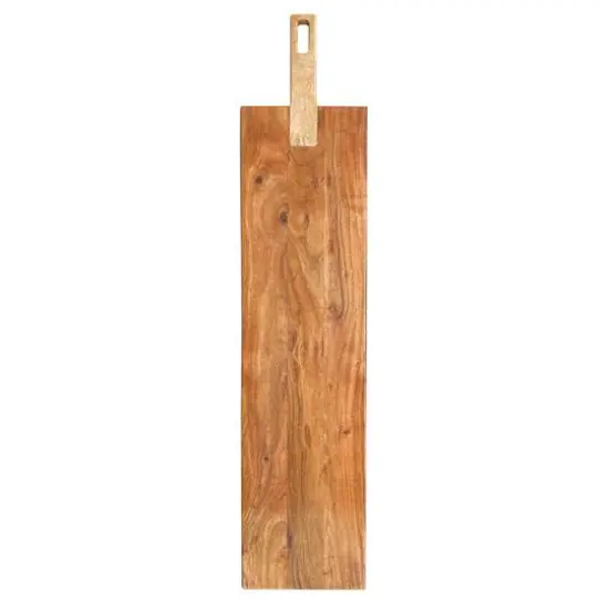 Hello Honey® 35" Natural Handled Acacia & Mango Wood Cheese & Serving Board {6}