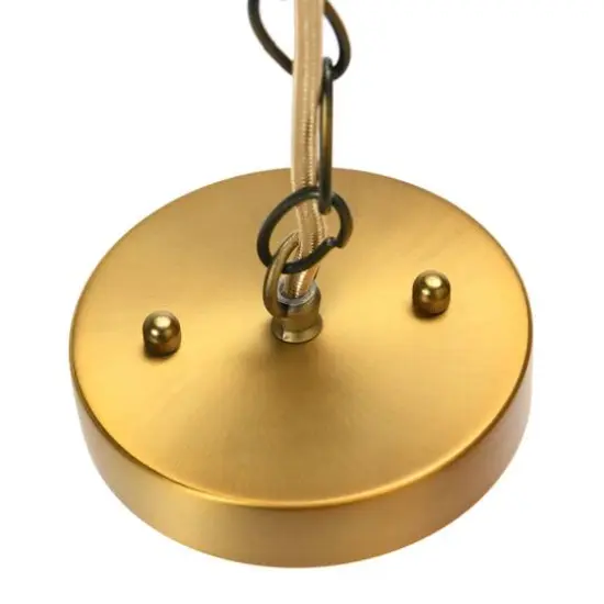 Hello Honey® 16" Brown Coastal Pendant Lamp with Natural Paper Rope Shade, Fringe Detail and Iron Base {10}