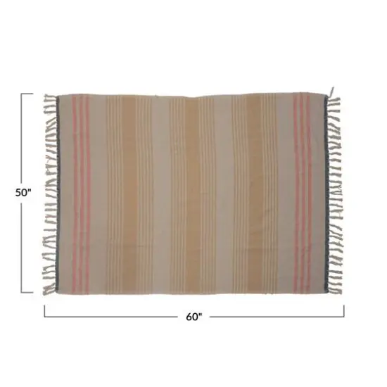 Hello Honey&reg; Yellow & Pink Striped Recycled Throw {3}