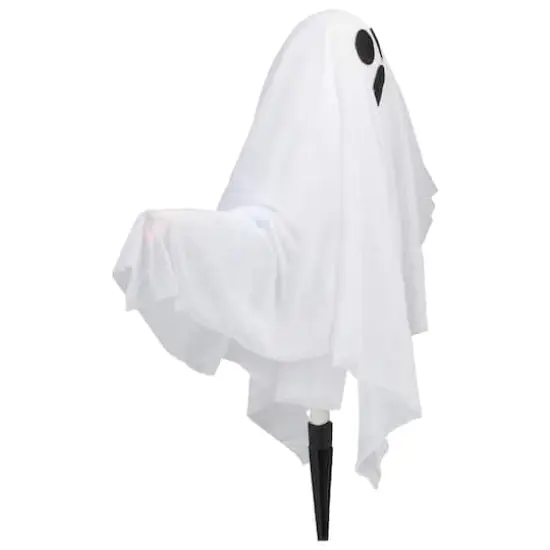Lighted White Ghost Halloween Lawn Stakes Set, 3ct. {3}