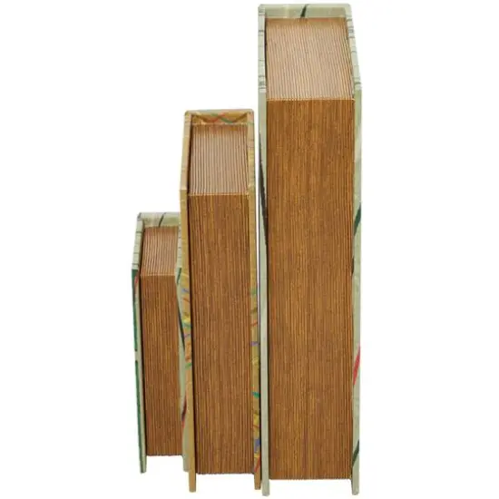 Line Print Faux Leather Faux Book Box with Varying Patterns Set {6}