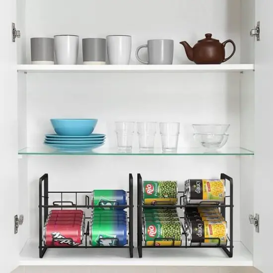 NEX™ Standard 12oz. 20-Can Capacity Black Organizer Rack Dispenser, 2ct. {7}