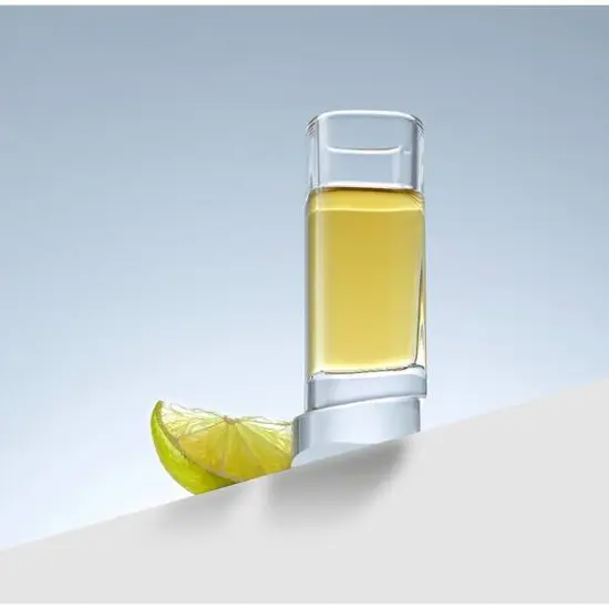 JoyJolt® 1.5oz. Aqua Vitae Square Off Base Shot Glasses, 4ct. {5}