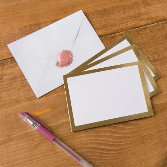 Flat Cards & Envelopes by Recollections&trade;, 3.5" x 4.87" Gold {4}