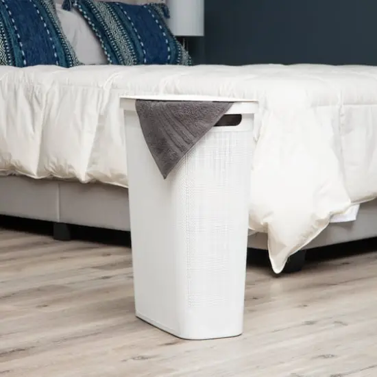 Mind Reader 23.5" Plastic Slim Laundry Hamper White {3}