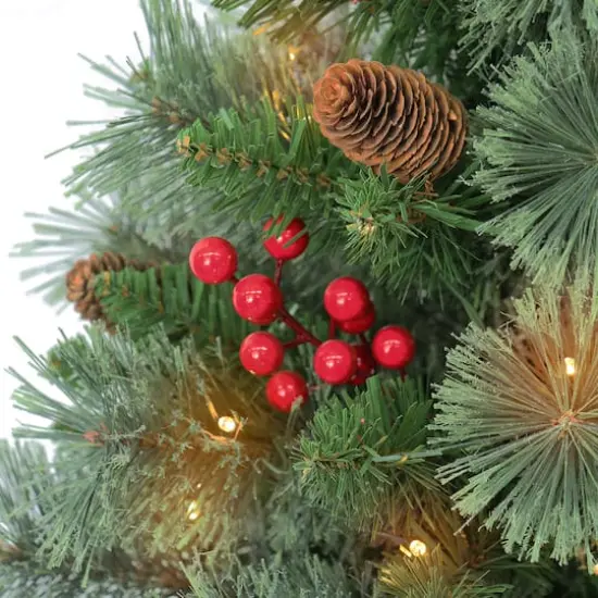 30" Pre-Lit Urn Filler with Battery-Operated Timer Set {6}