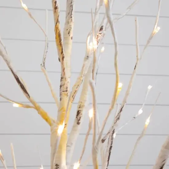 2 Pack 2.5ft. Pre-Lit White Birch Artificial Christmas Branches, Warm White Micro LED Lights {4}
