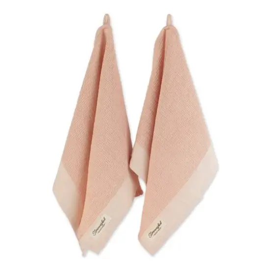 DII&reg; Pink Quartz Washed Waffle Woven Dishtowel, 2ct. {1}